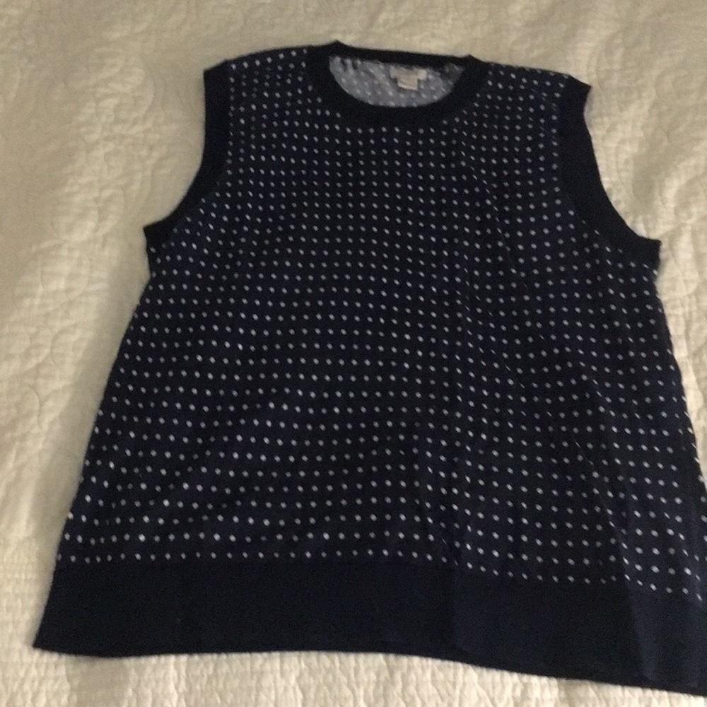 J Crew sleeveless  polka dot blouse 🔵⚪️🔵⚪️🔵⚪️
